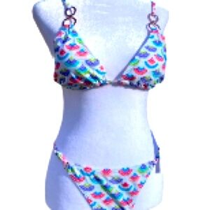 Nanette Lepore Bikini Set Blue Pink Purple Size 6 NWT